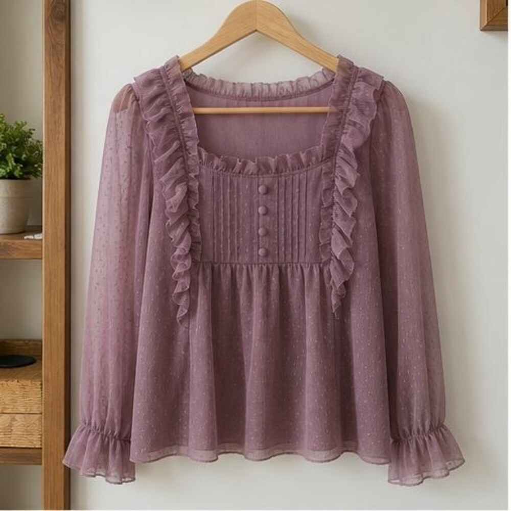 Mauve Smocked Top